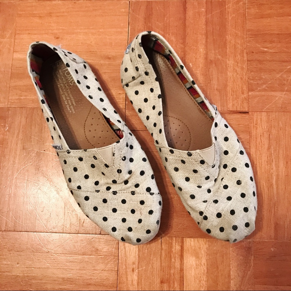 Toms Polka Dot Classic Canvas Slip On